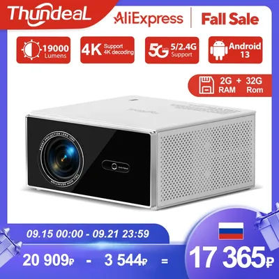 ThundeaL TDA7W Full HD 1080P Projector Android 13 WiFi6 2G 32G Projetor 4k Video TDA7 Voice Control 3D Smart Home Theater Beamer