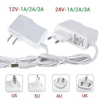 AC 100-240V to DC 12V 24V 1A 2A 3A LED Driver Transformer 12 Volt Switching Power Supply Adapter Converter Charger For LED Strip