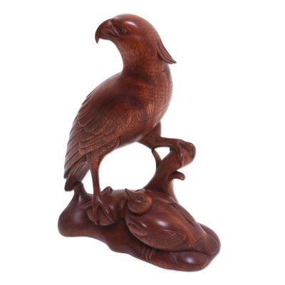 Mother Hawk,'Wood statuette'