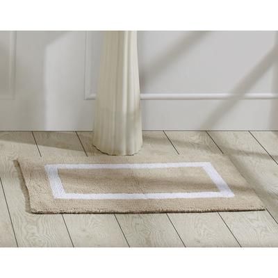 Wide Width Hotel Collection 100% Cotton 17" X 24" Rectangle Bath Rug by Brylane Home in Sand White (Size 24" W 40" L)