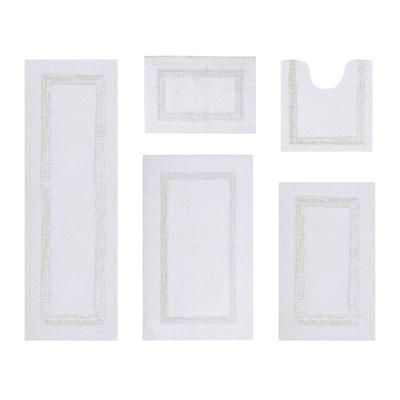 Hotel Collection 100% Cotton 5 Piece (17" X 24" | 20" X 20" | 21" X 34" | 24" X 40" | 20" X 60") Bat by Brylane Home in White Ivory