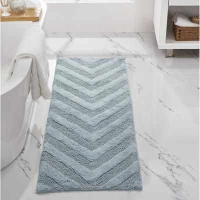 Hugo Collection 100% Cotton 20" X 60" Runner Bath Rug by Brylane Home in Blue