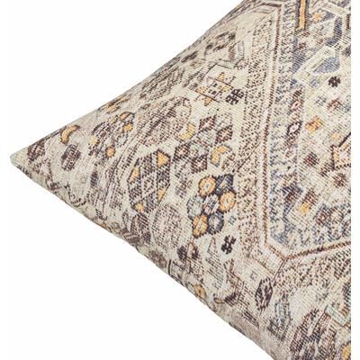 Brenna 20" Square Traditional Medium Gray/Teal/Peach/Black Outdoor Throw Pillow - Boutique Rugs
