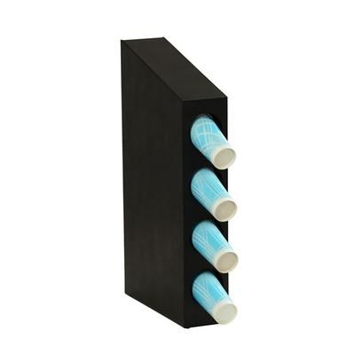 Cal-Mil 24064-4-13 Cup Dispenser, Cabinet, 4 Compartment, All Cup Types, Black