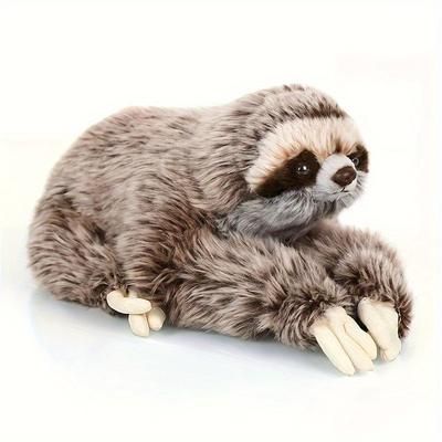 TEMU Cute Realistic Three-toed Sloth Plush, Animal Soft Plush, Sloth Birthday Gift Plush Halloween Decorations, Thanksgiving, Christmas Gifts Eid Mubarak