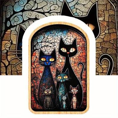 TEMU Cat Puzzle Creative Wooden Puzzles, Alien Wooden Toys, Handmade Decorations, Christmas, Thanksgiving Gifts