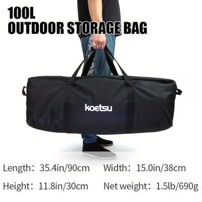 TEMU Koetsu Large-capacity Outdoor Gear Bag - Oxford Fabric, Camping & , Black