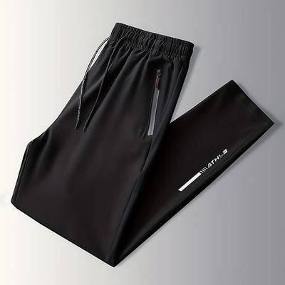 TEMU Men's Pants With Zipper Pockets, Active Drawstring Pants For Outdoor Activities Gift