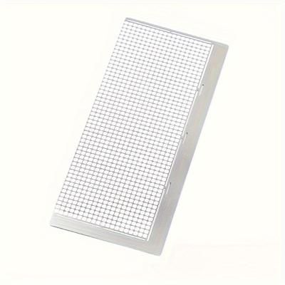 TEMU 1pc Water Diamond Drawing Ruler Stainless Steel Ruler Grid Ruler Drawing Tool With 599/1020 Blank Grid Water Diamond Embroidery Grid Ruler Diy Drawing Ruler, Used For Art And Handicraft Supplies