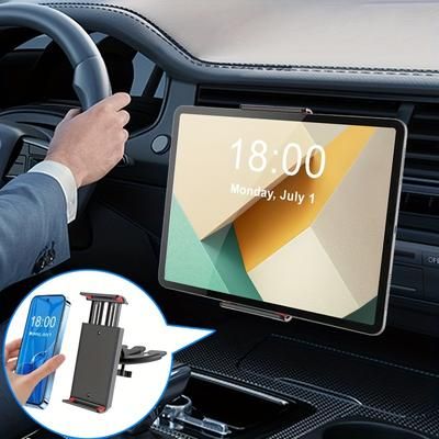 TEMU Adjustable Car Cd Slot Mount Holder For Tablets And Smartphones, Abs Material, Universal Compatibility With 4-12 Inch Devices