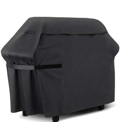 TEMU Heavy Duty Bbq Grill Cover - Durable 210d Oxford Fabric With Magic Sticks, Waterproof & Uv-resistant For Outdoor Use, 57x24x46 Inches, Easy To Clean, Black, Outdoor Grill Covers Waterproof