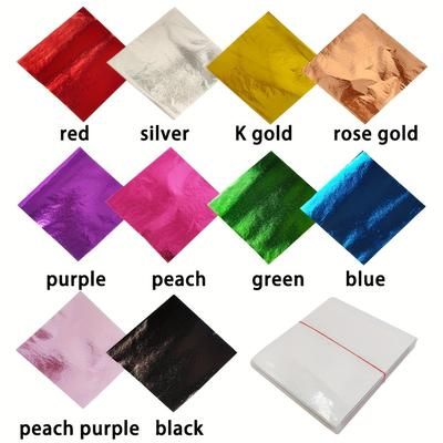 TEMU Chunse 100 Sheet Set Of 10 Vibrant, And Easy-to-use Colored Foil Sheets For Nail Art, Phone Cases, And Diy Projects