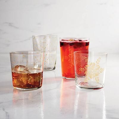 Set of 6 Holiday Glasses - Polka Dot Double Old Fashion - Frontgate