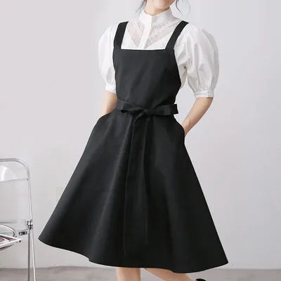 Cross Back Women Apron Dress Cooking Kitchen Hairdresser Salon Florist Flower Shop Bib Garden Waiter Waitress Cleaning Overall
