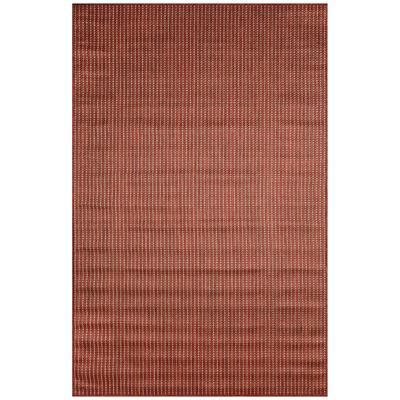 Carmel Texture Stripe Indoor/Outdoor Area Rug Aqua by Brylane Home in Chili (Size 1'11"X7'6")
