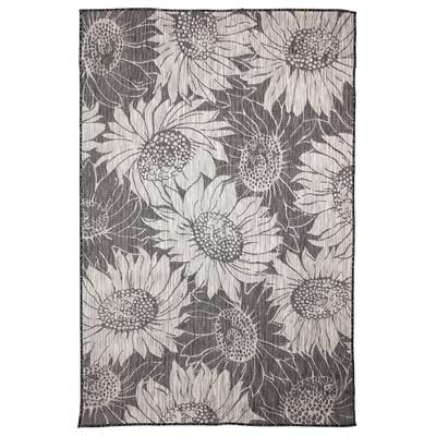 Carmel Sunflower Field Indoor/Outdoor Area Rug Black by Brylane Home in Black (Size 6'6" X 9'4")