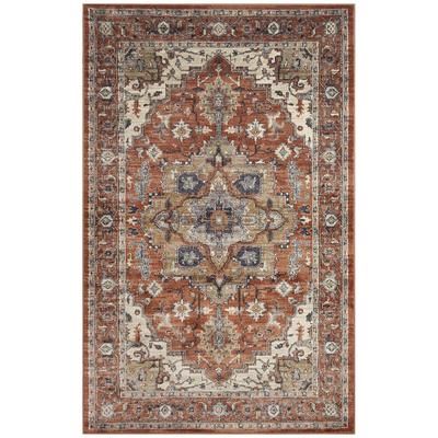 Ariana Heriz Indoor Area Rug Clay by Brylane Home in Clay (Size 6'6" X 9'4")