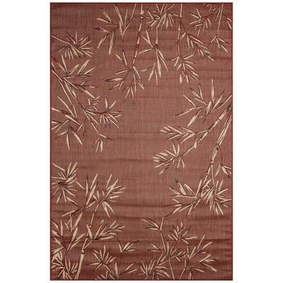 Carmel Bamboo Border Indoor/Outdoor Area Rug Chili by Brylane Home in Chili (Size 3'3"X4'11")