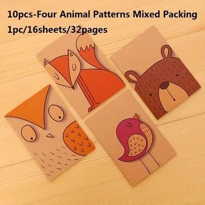 TEMU 10 Cute Paper Cover Pocket Notebooks, Blank Pages, 16 Sheets/32 Pages, Mini Memo Pad For And Travel School Supplies