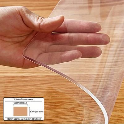 TEMU 1pc Premium Pvc Transparent Tablecloth - 1.5mm Thick, Heat-resistant Dining Table Protector For Home And Hotel