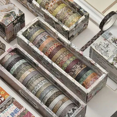 20Rolls Vintage Plant Washi Tape School Supplies Masking Tape Cinta Adhesiva Decorativa Diary Scrapbooking Supplies Washitape