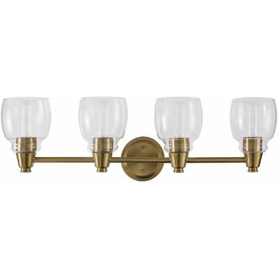 Viguzzolo 7"L x 30"W x 9"H Rustic Gold/Clear/White Wall Sconce - Boutique Rugs