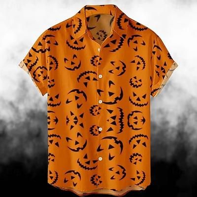 Halloween Scheletro Teschio Zucca Camicie Hawaiane Camicia Aloha Stampa Per Per uomo Per adulto Halloween Carnevale Mascherata Stampa 3D Feste Halloween