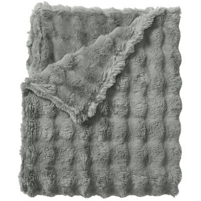 Cascade Ultra-Fine Faux Fur Throw by BrylaneHome in Charcoal