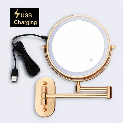 Makeup Mirror LED Smart Bath Mirrors 3x/5x/7x/10x Magnifying Double Side USB Charging Bathroom 3 Color Light Cosmetic Mirrors
