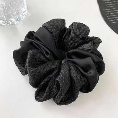 Large scrunchie women 2024 new high-end head rope black senior sense hair rope tied head flower headwear hair accessories large