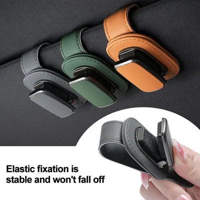 Supporto universale per occhiali da sole per auto Clip magnetica per gancio per occhiali Clip magnetica per gancio per occhiali in pelle Accessori per auto