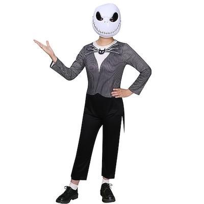 Costume Cosplay Mascherata Jack Skellington L'incubo prima di Natale Cosplay Bambini Ragazzi Ragazze Natale Mascherata Festa / Sera Costumi di Halloween facili Vestirsi