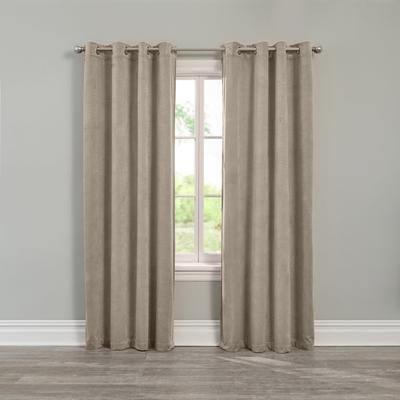 Wide Width BH Studio Velvet Grommet Panel by BH Studio in Taupe (Size 50" W 108"L) Window Curtain