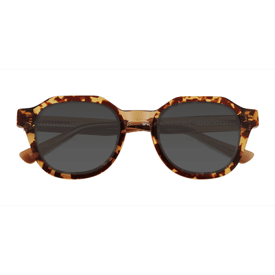 Unisex s round Clear Tortoise Acetate Prescription sunglasses - Eyebuydirect s Frenzy