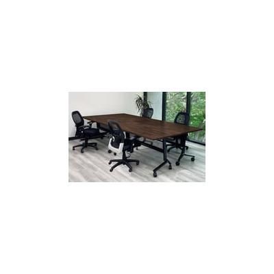 60" x 132" Flip & Stow Solid Wood Modular Conference Table