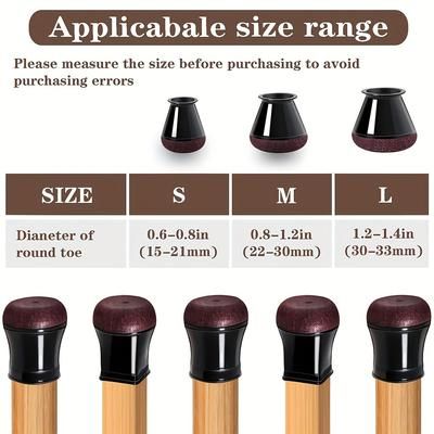 TEMU 32pcs Black Chair Leg Floor Protectors, Furniture Felt Pads Silicone Covers Caps For Chairs, Non-slip Bottom Furniture Leg Caps For Hardwood Floors, Avoid Scratching And Reduce Noise