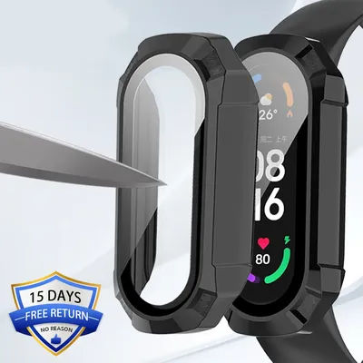 Verre trempé + étui pour Xiaomi mi band 9/8/7 PC protecteur d'écran pare-chocs smartwatch miband 6/5/4 film HD + couverture sur smart band 8
