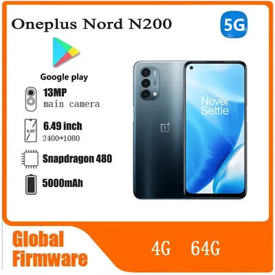 Oneplus Nord N200 5G 4G 64G SmartPhone CPU Qualcomm Snapdragon 480 Battery capacity 5000mAh 13MP Camera full screen used phone