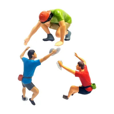 3 Pcs 1/64 Rock Climbing Scenario Model Resin Figures Diorama Miniature Landscape Doll Toys for