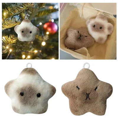 1Pc Christmas Plush Doll Star Xmas Ornament Cartoon Star Pendant Soft Stuffed Doll Backpack Pendant