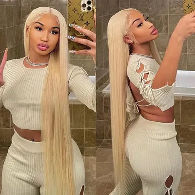 Bone Straight 220% 613 Blonde 13X6 Lace Front Human Hair Wigs HD 40 Inches 13X4 Lace Frontal Wigs