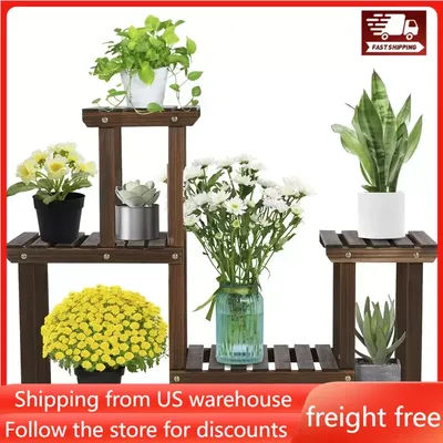 Plant Stand Shelf Display Stand Outdoor Garden Furniture and Terrace Standing Flowerbed High Holder