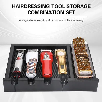 Salon Electric Hair Clipper Display Box Barber Clipper Tray Non-slip Storage Case Barbershop Hair Cutting Tools Organizer Holder