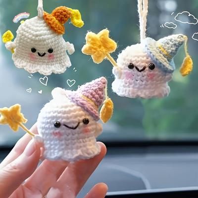 TEMU 3pcs, Crochet Doll, Cute Mini Ornament, Hand Woven Little Woolen Yarn, For Keychain Bag Car Keyring Charm Handbag Bag