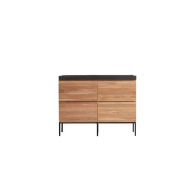 Mobile per il Bagno in quercia massello e pietra lavica 120 cm