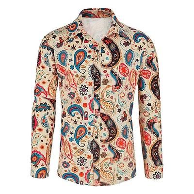 Retrò Vintage Anni '70 Camicia Hippie Costume Per uomo Halloween Carnevale Feste Festa / Sera Casual Quotidiano Adulti Camicia