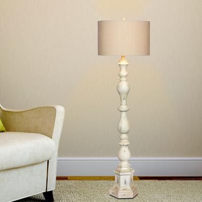 63" Antique Ivory Resin Floor Lamp by Martin Richard in Antique Ivory