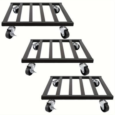 "TEMU 3pcs Heavy Duty Metal With Lockable Wheels - 10" & 12" Square Stands For Indoor/outdoor Use, To 150lbs"