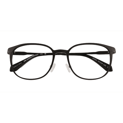 Unisex s square Matte Black Aluminium Alloy Prescription eyeglasses - Eyebuydirect s Zoom