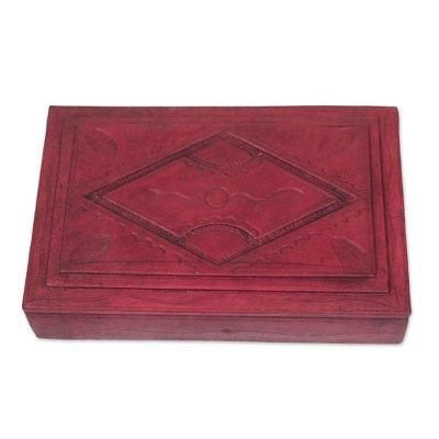 'African Diamond' - Handcrafted Leather Jewelry Box
